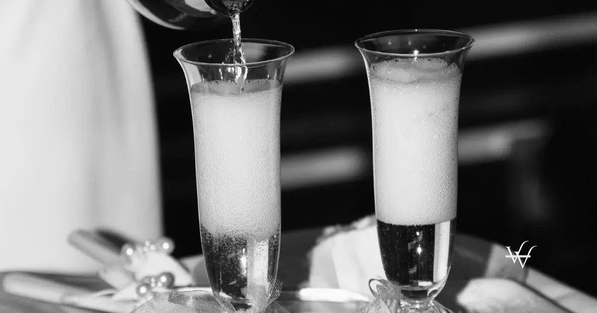 elegant wedding toast with champagne in athens