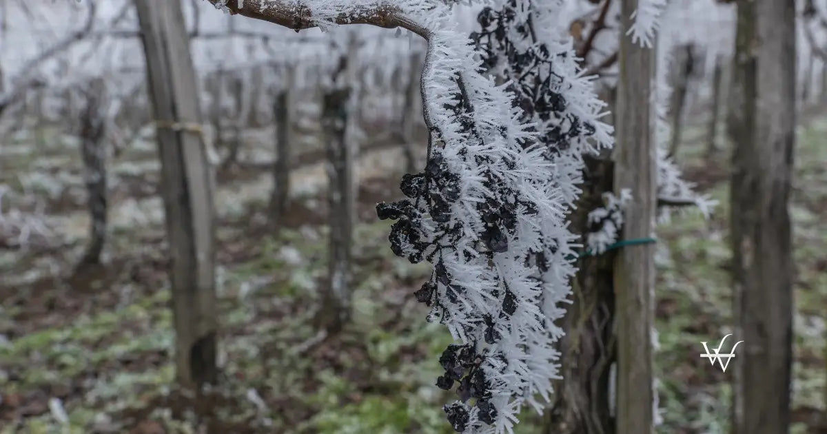 winter and frost in the vineyard