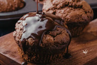 Muffin with Chocolate Sauce